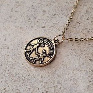 🖤3/$50 ♊️  Gemini Zodiac Sign Gold Plated Necklace